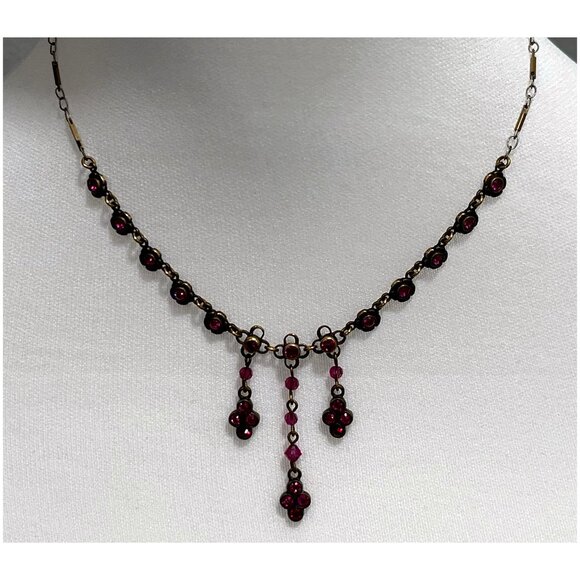 LIZ PALACIOS Pink Swarovski crystals necklace - Picture 3 of 9
